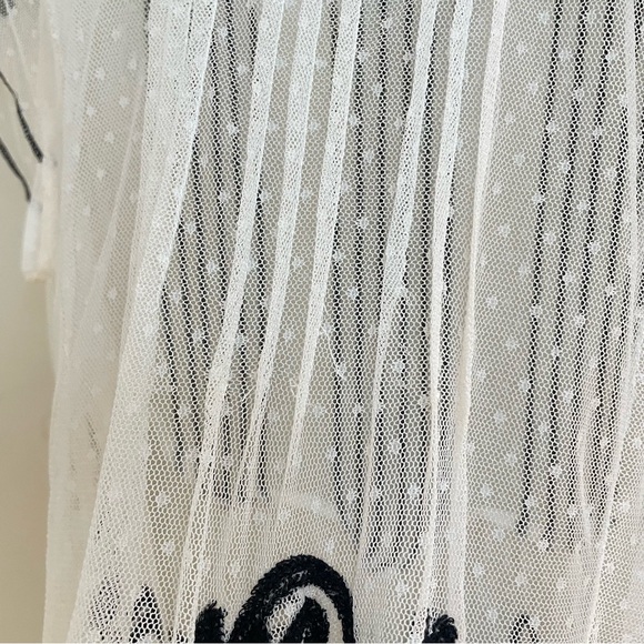 Moulinette Soeurs Ivory Sheer Embroidered Dress Size 6 - Picture 6 of 9